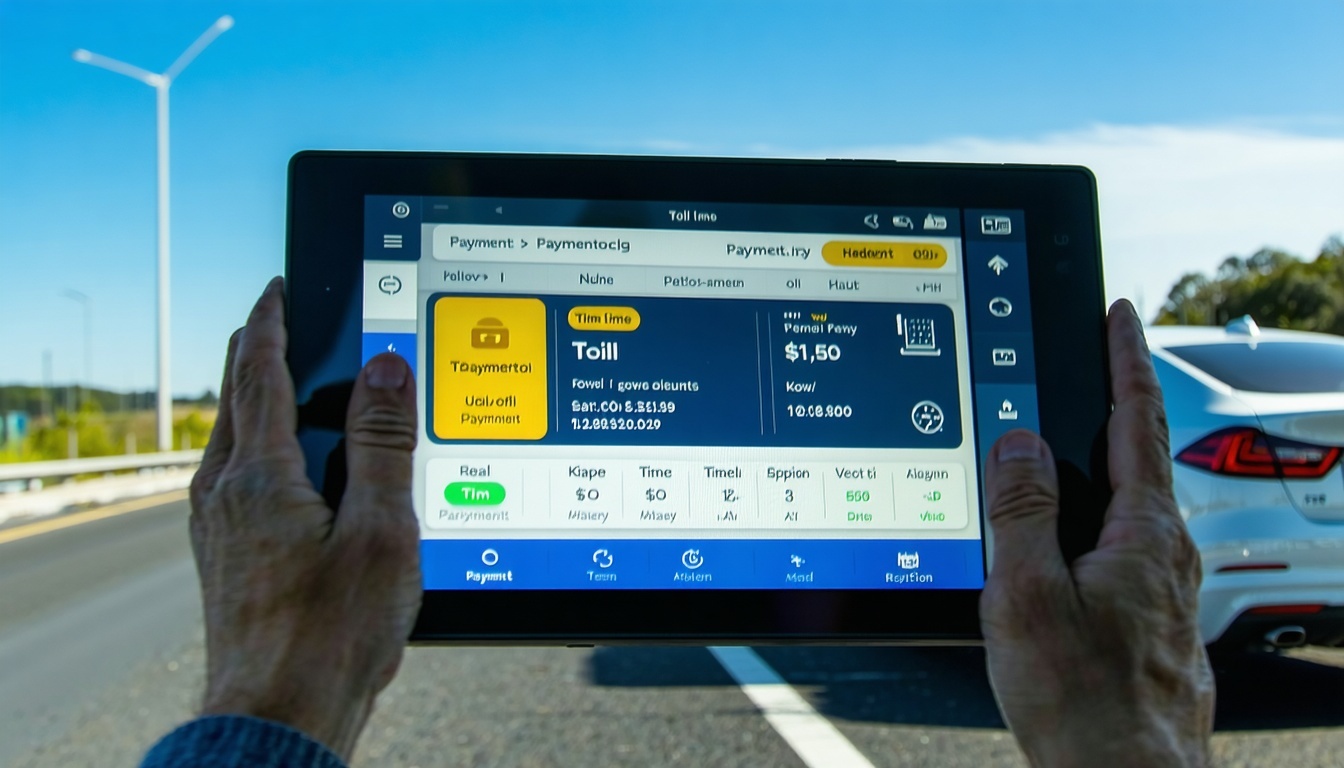 Real-time toll payment management on a digital device